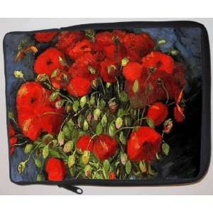  Van Gogh Art Red Poppies Laptop Sleeve   Note Book sleeve 