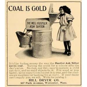 1906 Ad Hill Dryer Hustler Ash Sifter Coal Worcester   Original Print 