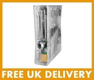 Xbox 360 Slim Ghost Case Chell with Dual Custom LED Clear Smoke Black 