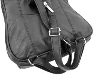 Black Lambskin Leather Backpack Purse Shoulder Bag Color BLACK  