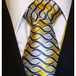   NEW* MENS NECK TIE,DENG YING YELLOEW/BLUE NECKTIE TIE 