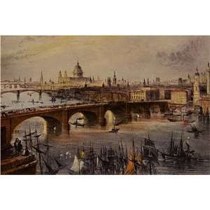  General View of London by William H. Bartlett, 17 x 20 