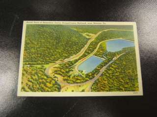 Postcard Horseshoe Curve Aerial PA Railroad Altoona PA  