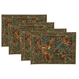  April Cornell Placemats, Fall Birds Chocolate, Set of 4 