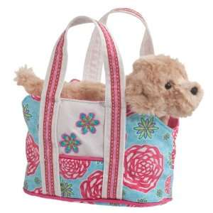  Floral Harvest Tote with Golden Retriever Sassy Pet Sak 