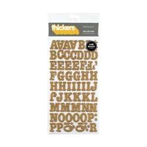   Glitter Alphabet Stickers 6X11 Sheet   Roller Rink Tangerine Gold