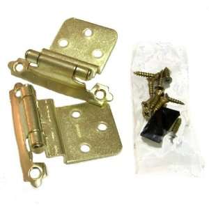 Semi concealed Cabinet Hinge, self closing, 3/8 Inset, Polished Brass 