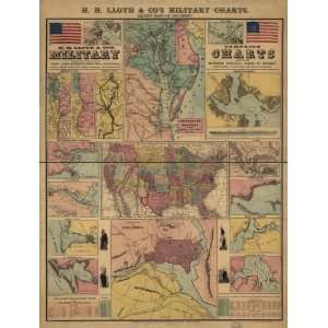  Civil War Map H. H. Lloyd & Cos. campaign military charts 