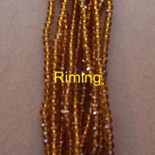 Dark amber 4MM 100pcs 32 Faceted Crystal Round Beads  