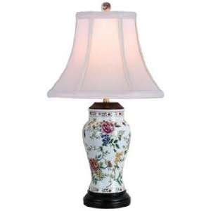    Rose and Floral Vase Porcelain Table Lamp