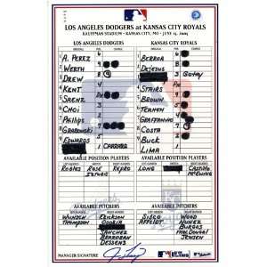   15 2005 Game Used Lineup Card (Jim Tracy Signed)