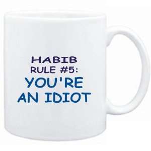  Mug White  Habib Rule #5 Youre an idiot  Male Names 