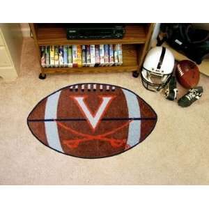  Virginia UVA Cavaliers Football Shaped Area Rug Welcome 