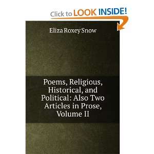 Poems, Religious, Historical, and Political Also Two Articles in 