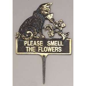  Solid Brass Please Smell the Flowers Path Sign Patio 