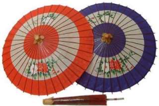 Japanese Antique Umbrella Red KASA Peony Pattern 2 NEW  