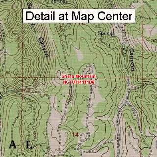   Topographic Quadrangle Map   Sharp Mountain, Utah (Folded/Waterproof