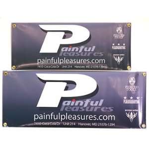  PAINFUL PLEASURES Grey Banner   Convention Style  10x24 