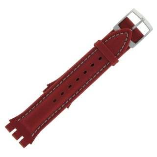 Hirsch 20mm Mens Red Chrono Watch Band For Swatch