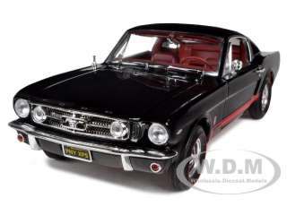 1965 FORD MUSTANG GT 289 FASTBACK RAVEN BLACK 1/18 BY AUTOWORLD AMM965 