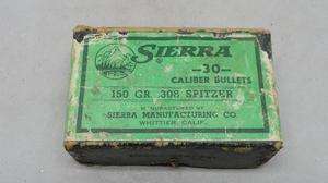 Vintage Sierra 30 Caliber Paper Bullet Box  