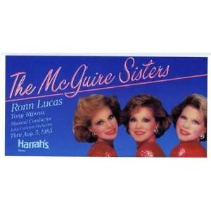  The McGuire Sisters Harrahs Reno Nevada Postcard 1985 