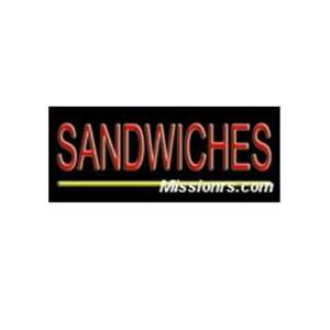  Neon Sign, Sandwiches Sign, Red and Yellow Office 
