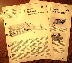 IH 57 Baler Spec Sheet brochure international ihc  