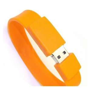  Bracelet Wristband High Speed 2gb USB Flash Drive Orange 
