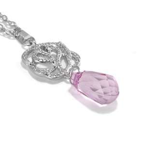  Exquisite Charming Chrome Pewter Artificial Teardrop Pink 