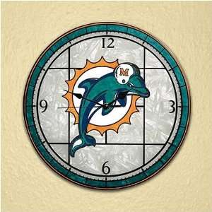  Miami Dolphins Art Glass Clock