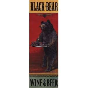  Black Bear Wine Beer by Heide Wagner 12x36 Kitchen 