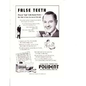 1942 Ad Polident False Teeth Original Vintage Print Ad 