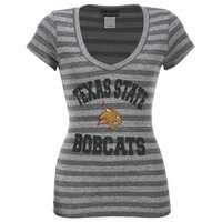   University Bobcats 5th & Ocean Womens Baby Doll V Neck Shirt  
