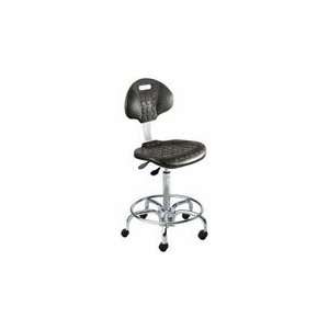   4L Series Black Cleanroom 1000 Chair with Chrome Base