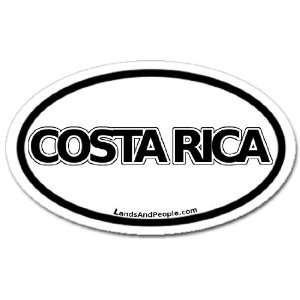  Costa Rica Car Bumper Sticker Decal Oval Black and White 