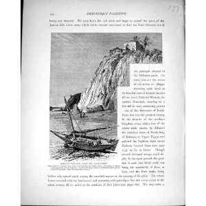  Palestine 1881 Ascalon Beach Boats Muhammedan Shrine