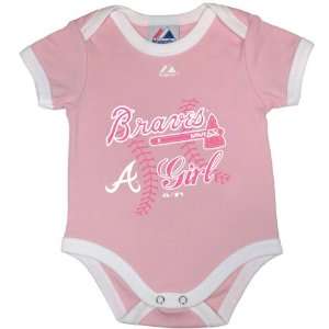  Atlanta Braves Infant Pink Lil Princess Creeper Sports 