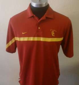   Dri Fit Mens Embroidered USC Trojans Polo Shirt M Medium NCAA Football