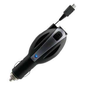 Premium Retractable Car Charger with USB Port For Samsung Galaxy S 2 