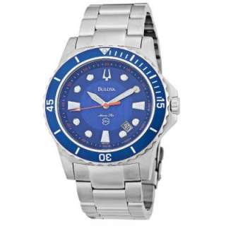 Bulova 98B130 Mens Marine Star Blue Dial Bracelet Watch  