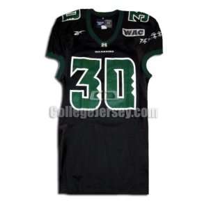   No. 30 Game Used Hawaii Reebok Football Jersey