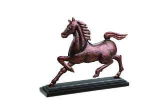 12 Hammered Metal Trotting Horse Statue  