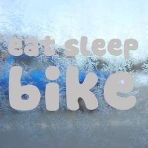Eat Sleep Mountain Biking Cycling Bike Gray Decal Gray Sticker