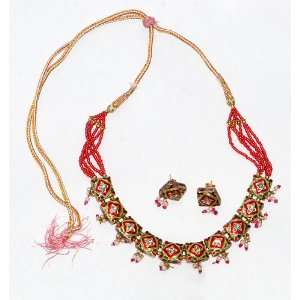  Seductive Design Handmade Lakh Lac Jewelry Necklace & Earring 