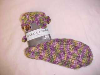 URBAN OUTFITTERS pur & grn knit POMPOM slipper socks  