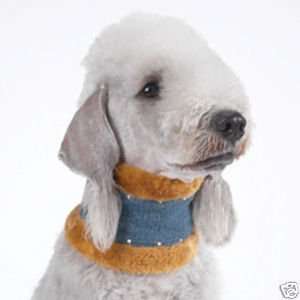 Dog Collar Muffler   Tails of the West   Denim, Rhinestone & Faux 