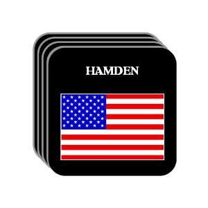  US Flag   Hamden, Connecticut (CT) Set of 4 Mini Mousepad 