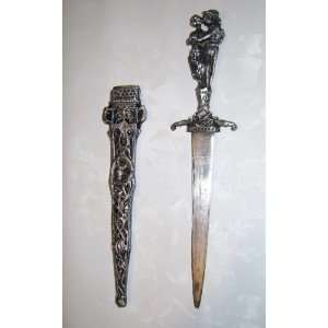  12, GOTHIC, LETTER OPENERS, METAL, with SHEATH, DECORATIVE, LETTER 