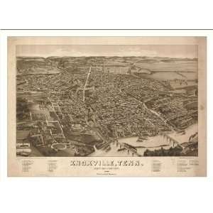  Historic Knoxville, Tennessee, c. 1886 (L) Panoramic Map 